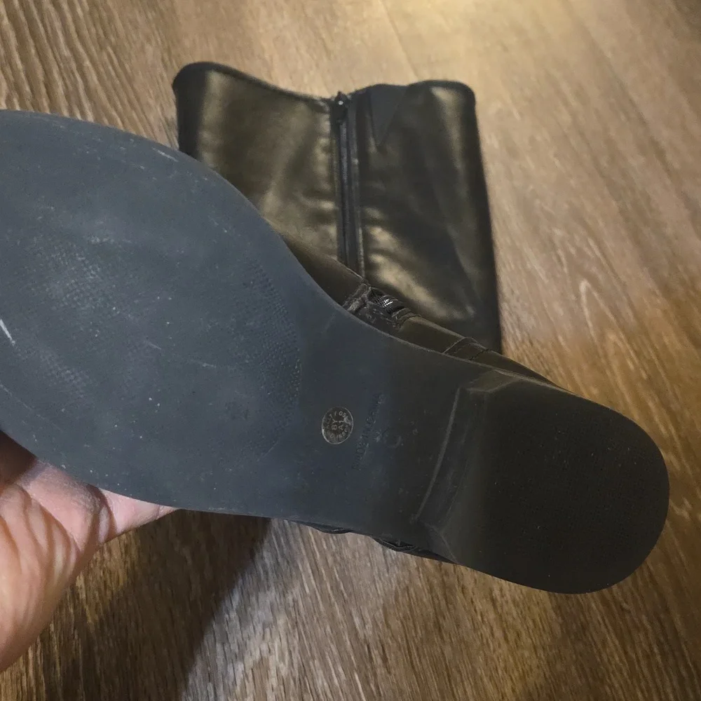 Black Leather Over the Knee Riding Boots Womens 11M - Picture 4 of 7